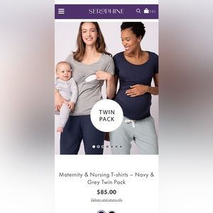 Bundle of Seraphine Bamboo Maternity/ Nursing Tees